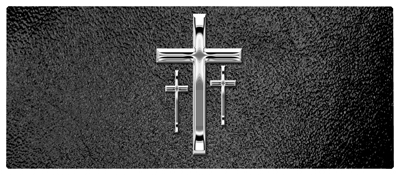 DNSEMP-L-517-SL-SH-BK Silver 3 Crosses Shimmer Black